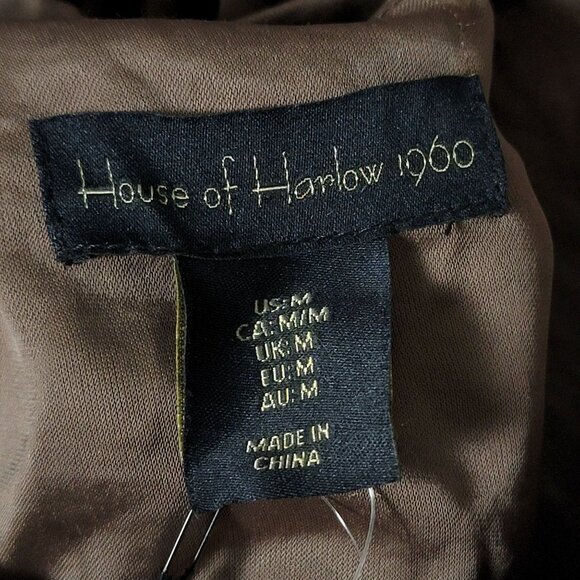 NWT House of Harlow 1960 Brown Elegant Evening Satin Maxi Halter Dress Medium - Picture 8 of 9